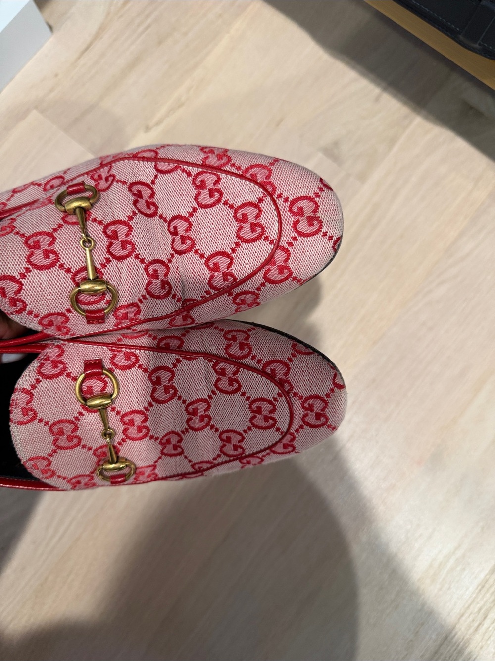 Gucci logo red jordaan loafer size 39.5 - Picture 4 of 8